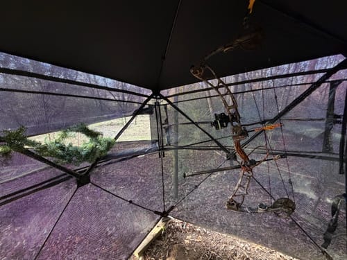 Customer photo review of VisMax See Through 3-4 Person Hunting Blind, Pop Up Ground Deer Blind