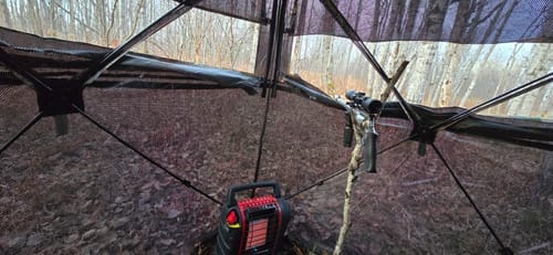 Customer photo review of VisMax See Through 3-4 Person Hunting Blind, Pop Up Ground Deer Blind