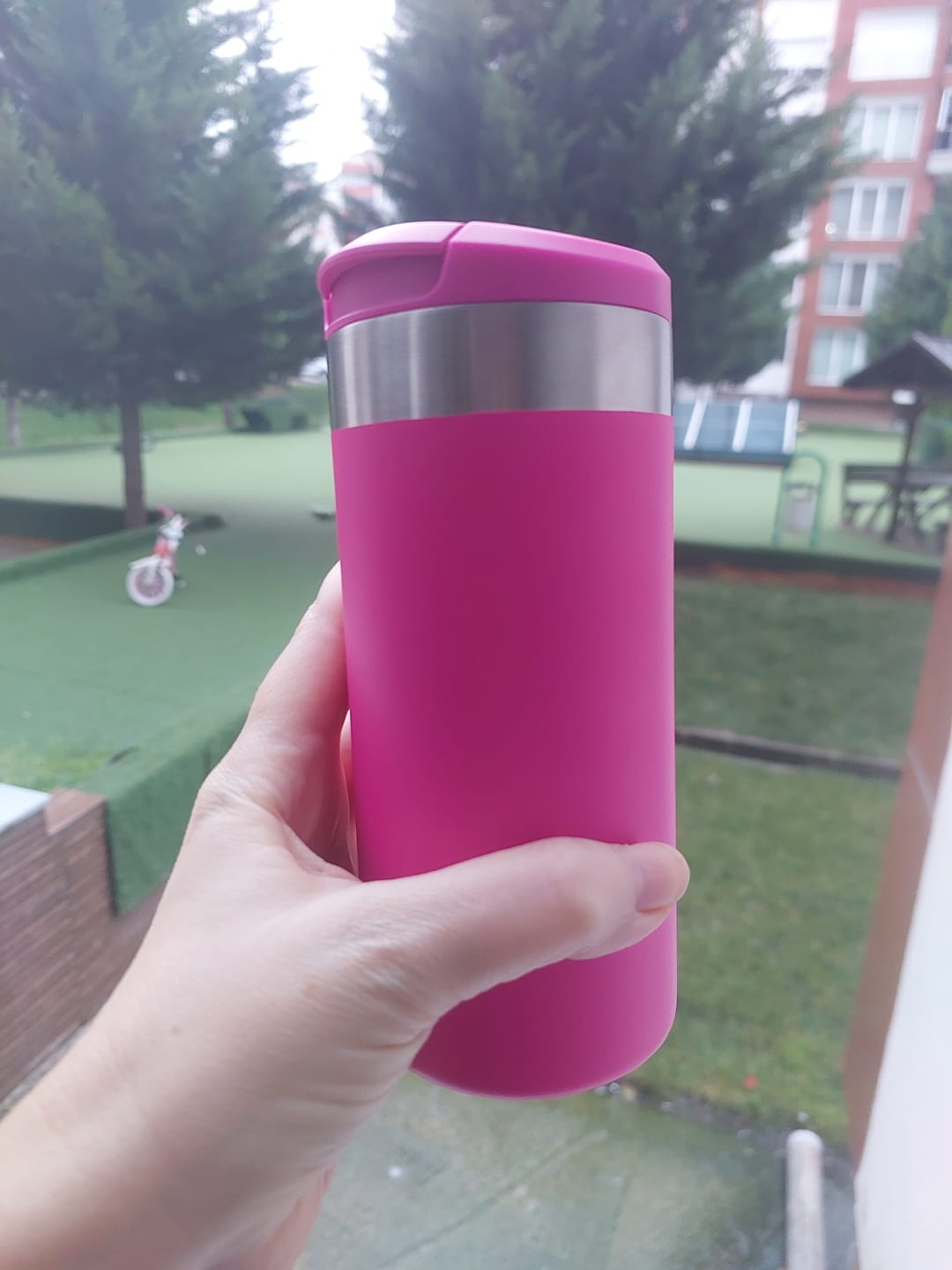 Customer photo review of Stanley The Aerolight Transit Mug Violet 0.35L