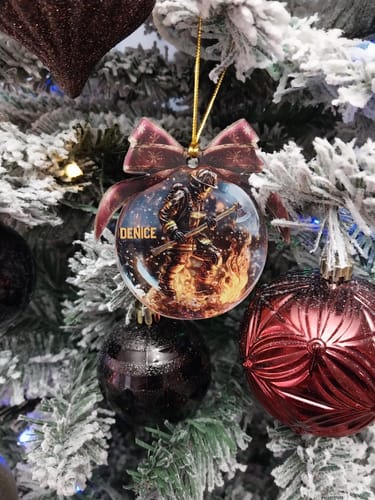 Customer photo review of Firefighter Keepsake - Personalized Christmas Acrylic Ornament