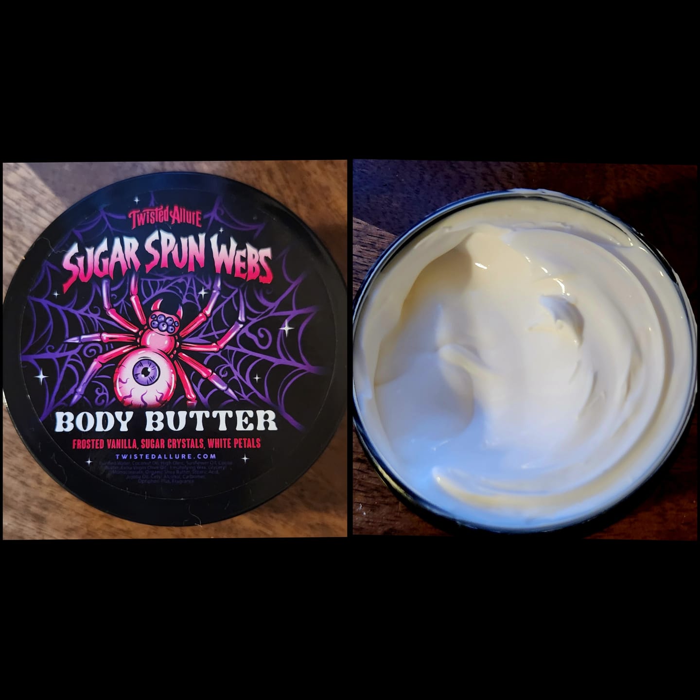 Customer photo review of Sugar Spun Webs Body Butter