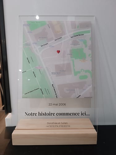 Kundenbewertung mit Foto zu «Notre évènement – Plaque en acrylique personnalisée»