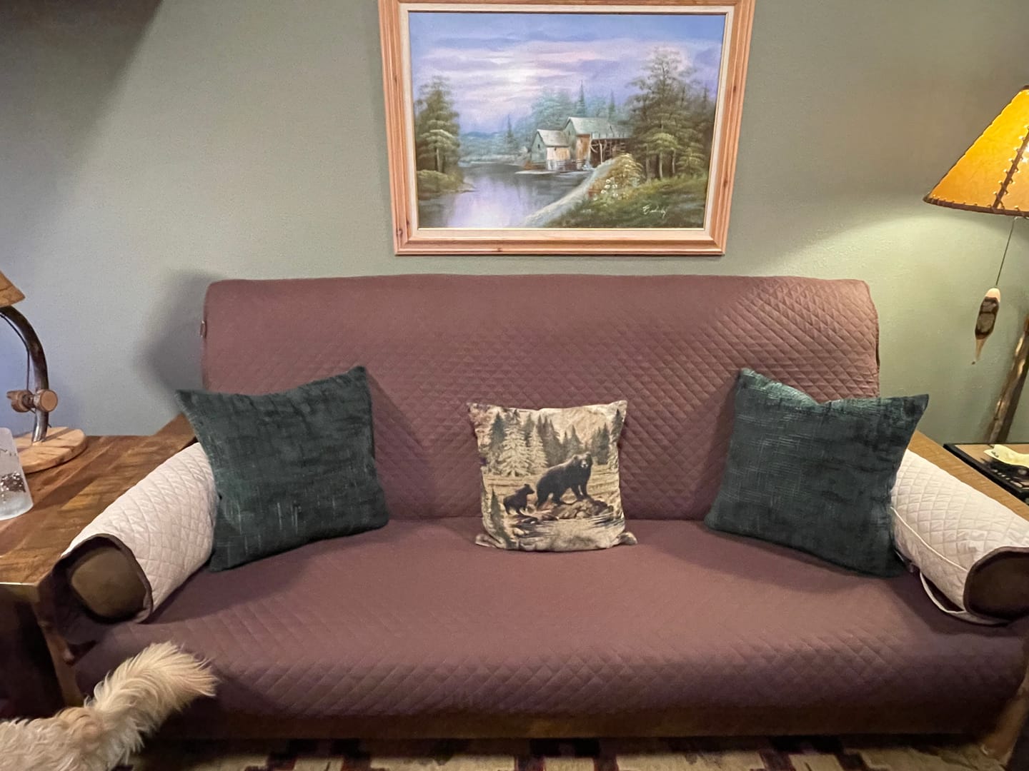 Customer photo review of Classic Machine-Washable, Dryer-Safe Furniture Protector Couch Cover With Side Pockets & Back Straps (+2-In-1 Reversible Colors!)