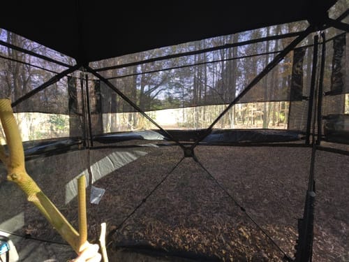 Customer photo review of VisMax See Through 3-4 Person Hunting Blind, Pop Up Ground Deer Blind