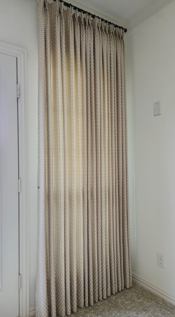 Customer photo review of Sloan Art Deco Trellis Jacquard Curtains