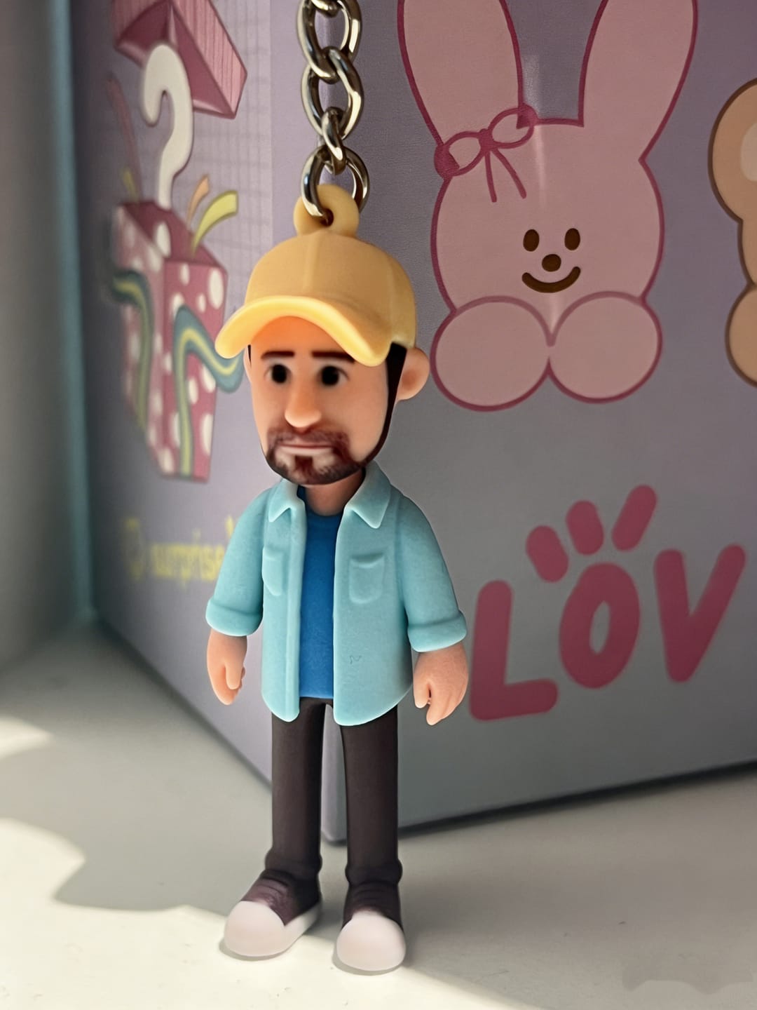 Customer photo review of Custom 3D Figure Keychain - Personalized Bag Charm from Photo