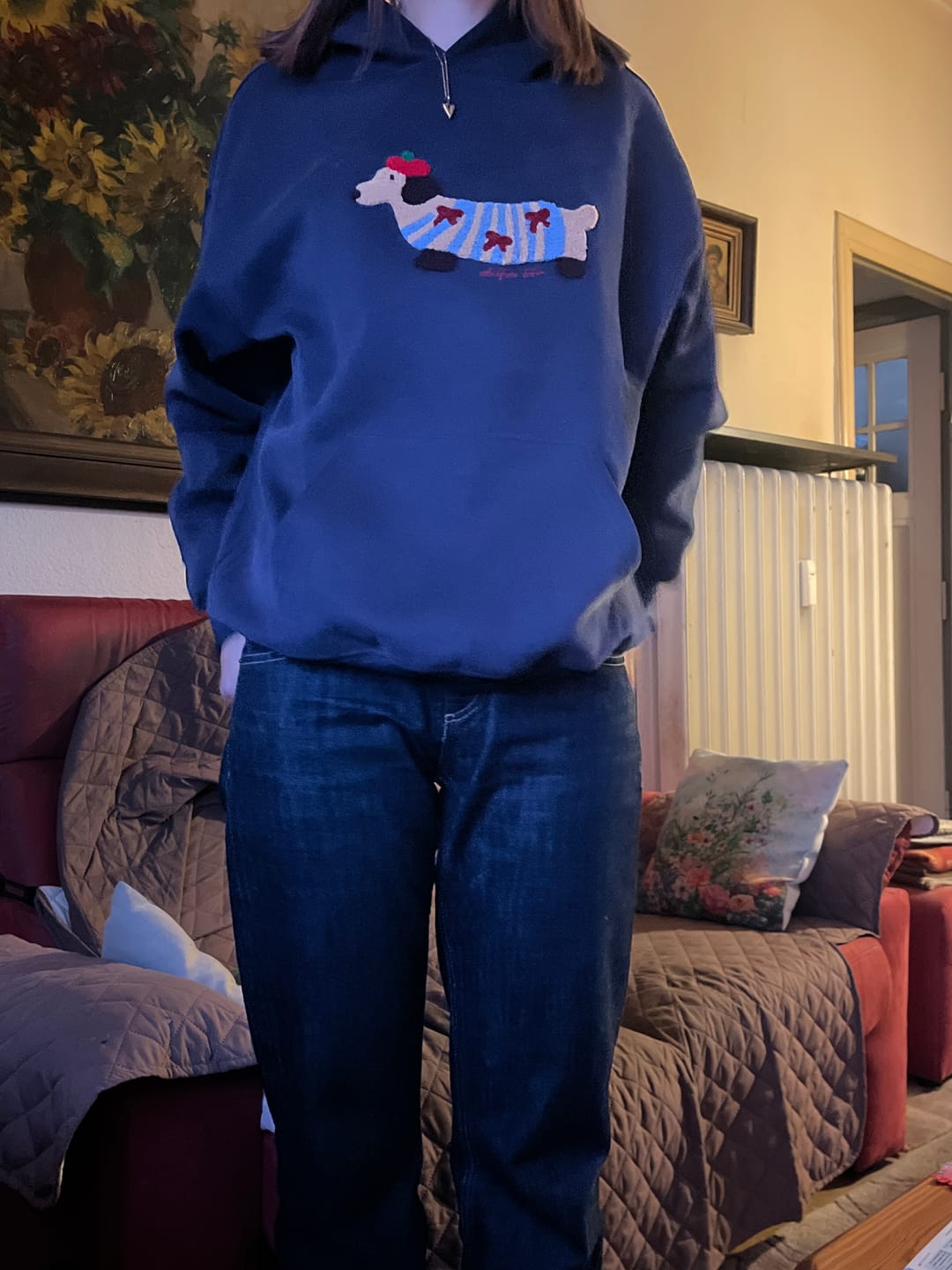 Customer photo review of Aelfric Eden Cartoon Dachshund Hoodie