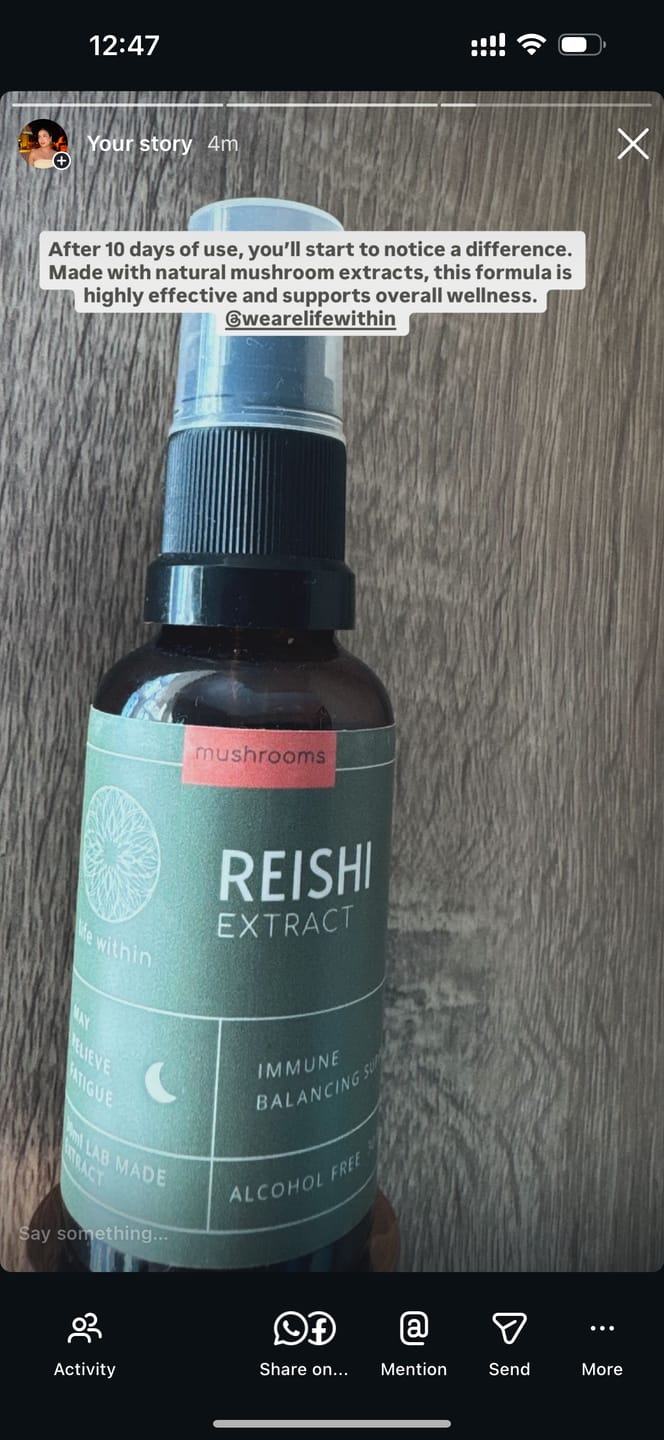 Customer photo review of Reishi Extract (30 ml)
