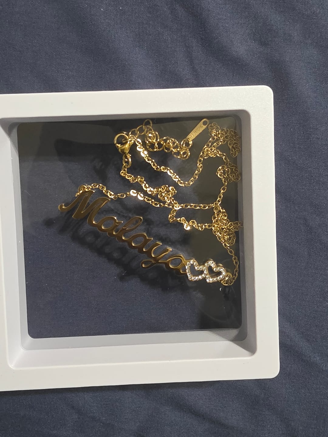 Customer photo review of Kids Iced Hearts Name Necklace