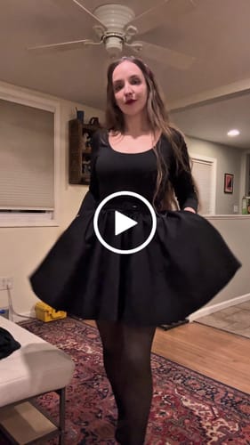 Customer video review of Troublemaker Swing Dress in Black MINI - Vixen by Micheline Pitt