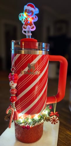 Customer photo review of LED LIGHT UP GINGERBREAD MAN Straw Topper