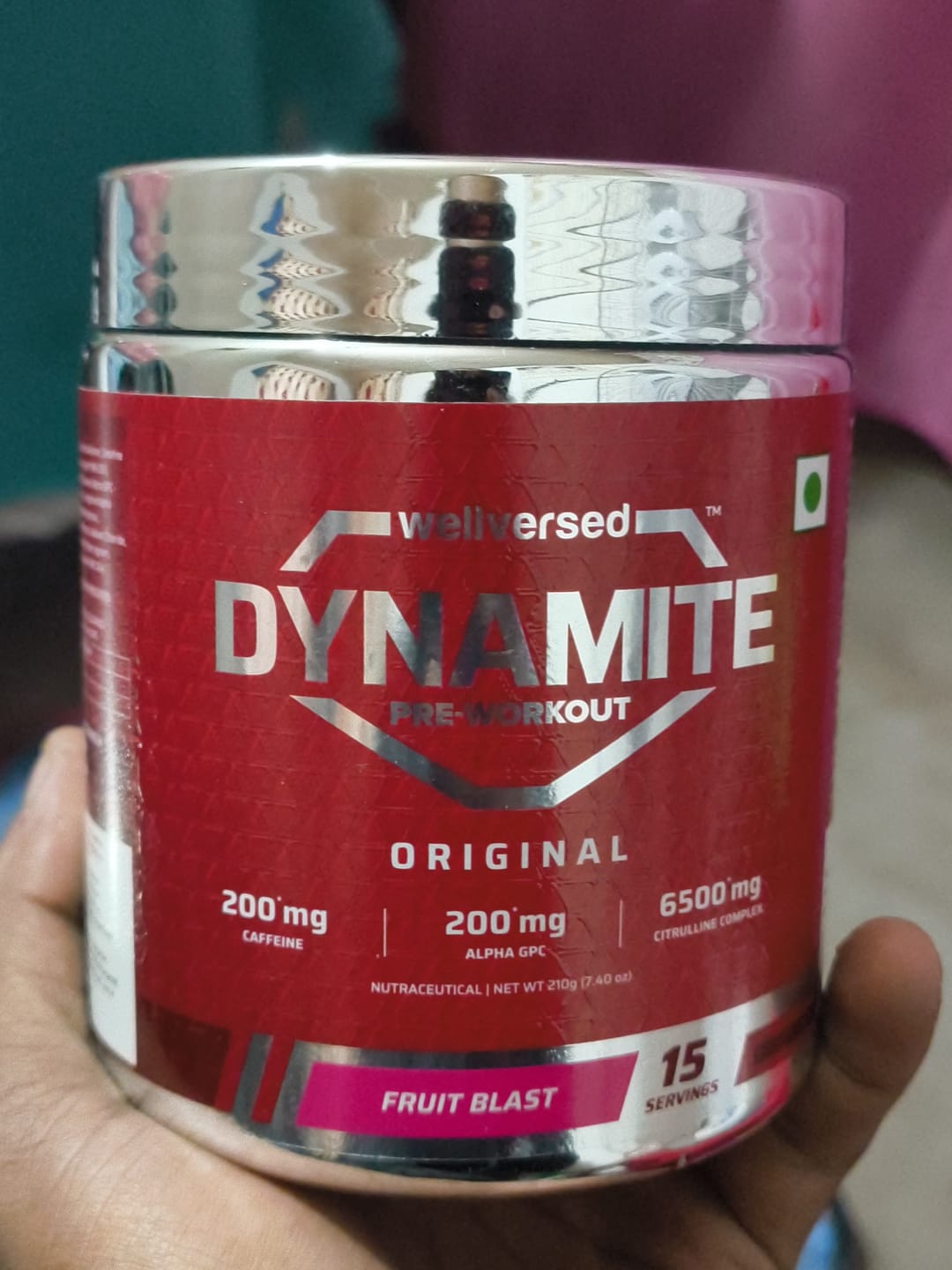 Customer photo review of Dynamite Pre-Workout (210g, 15 Servings) | Fruit Blast