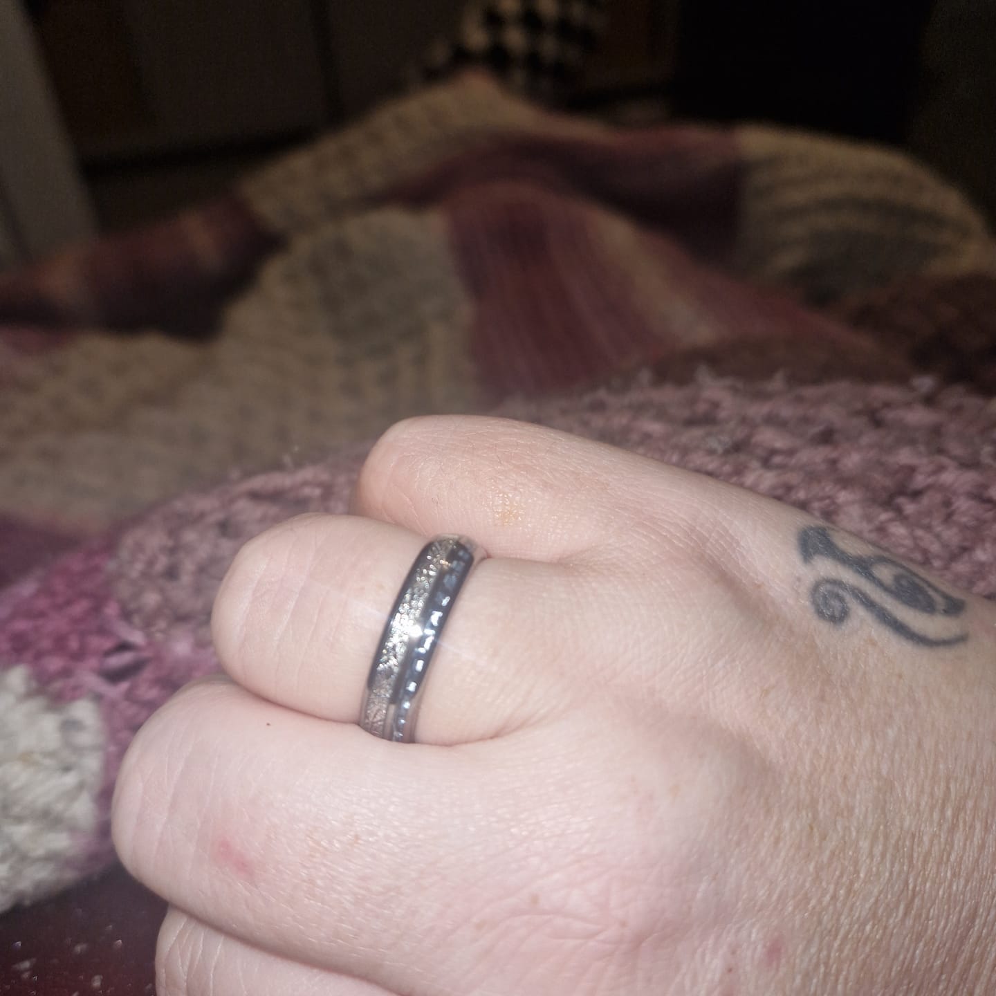 Customer photo review of The Steely Blue Wonder Ring Set