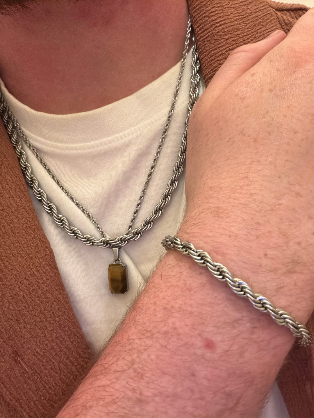 Customer photo review of ROPE SET (WHITE GOLD) 5MM