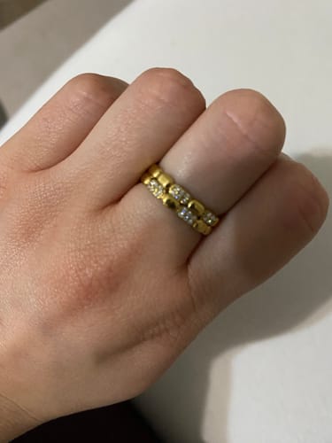 Customer photo review of Pave Brick Ring 14K Vergoldet