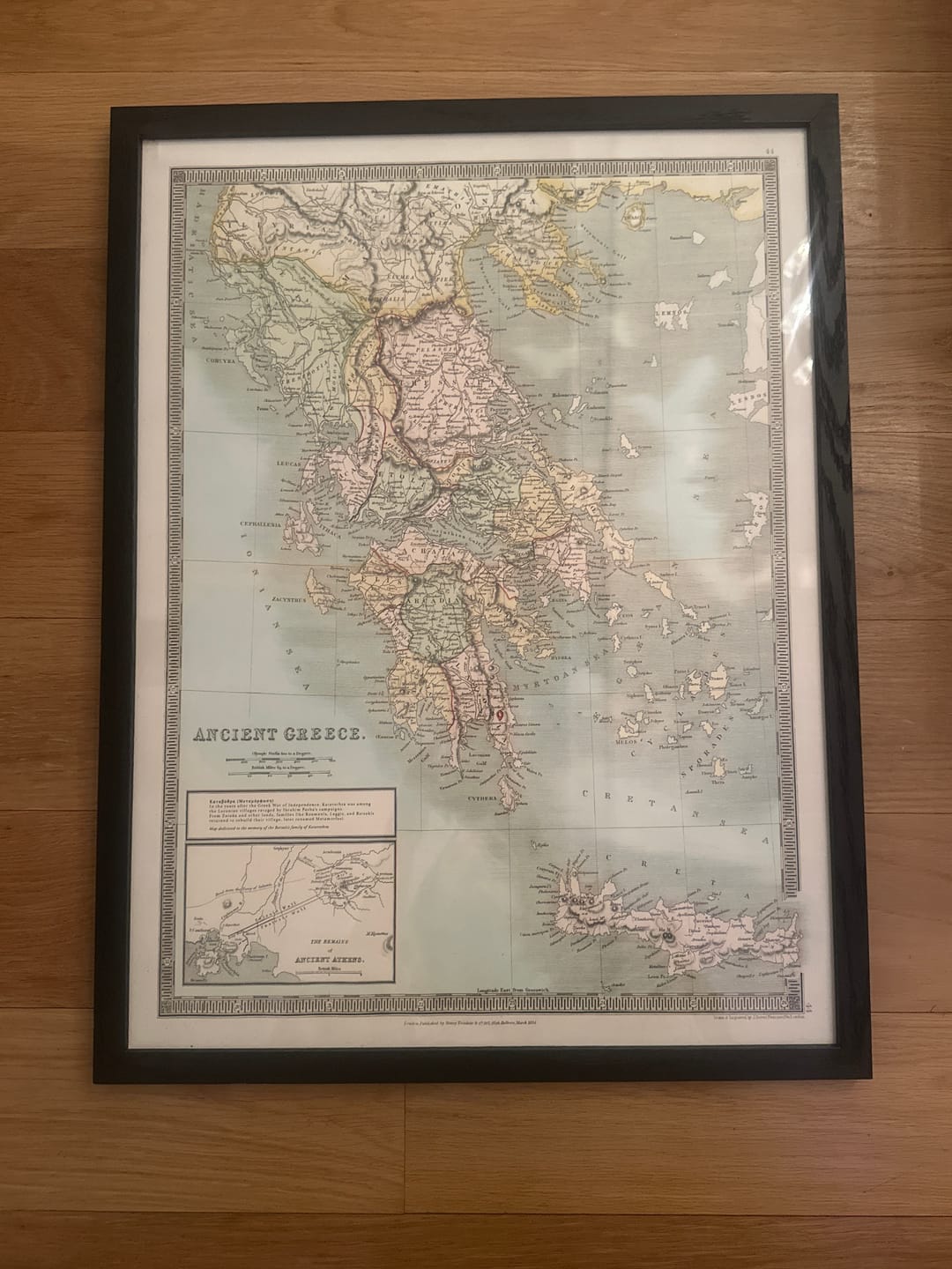 Customer photo review of Old Map of Ancient Greece, 1834, by Teesdale - Crete, Macedonia, Corfu, Albania, Athens, Thessaly, Attica