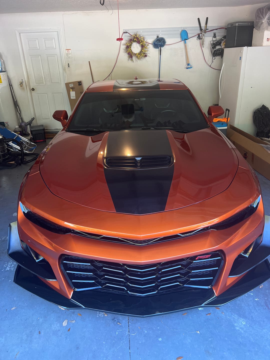 Customer photo review of 2019-2025 Chevy Camaro ZL1 1LE Track Package Front Bumper Conversion 13pcs Full Kit Flat BLK for Non-RS Headlights