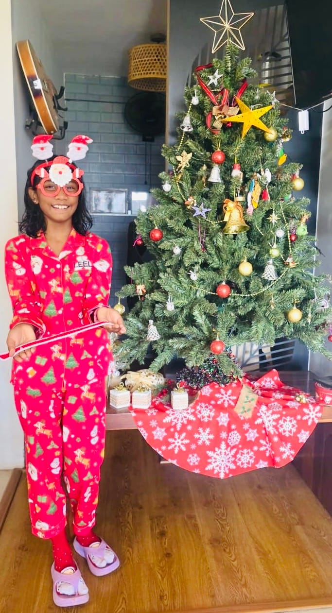 Customer photo review of Red Santa and Snowman Night Suit