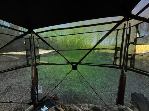 Customer photo review of VisX/VisMax 270 Degree See Through Pop Up Hunting Blind