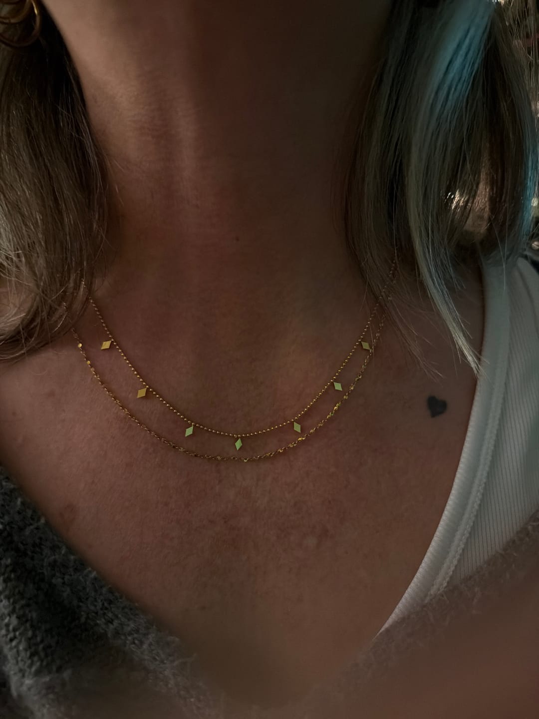 Customer photo review of Phoenix Layered Necklace