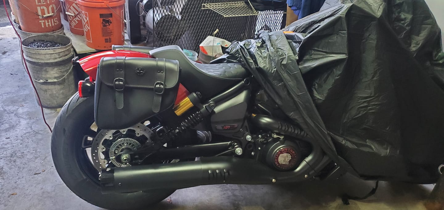 Customer photo review of 8L - Pony Indian 101 Scout Leather Motorcycle Saddlebags