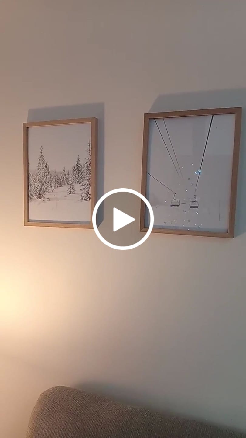 Customer video review of Winter Skiing Black White Wall Art. Ski Lift, Snowy Forest