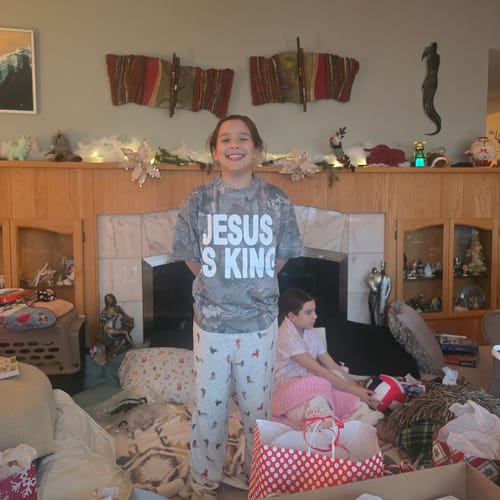 Customer photo review of Pre-Order Jesus Is King Premium Tee