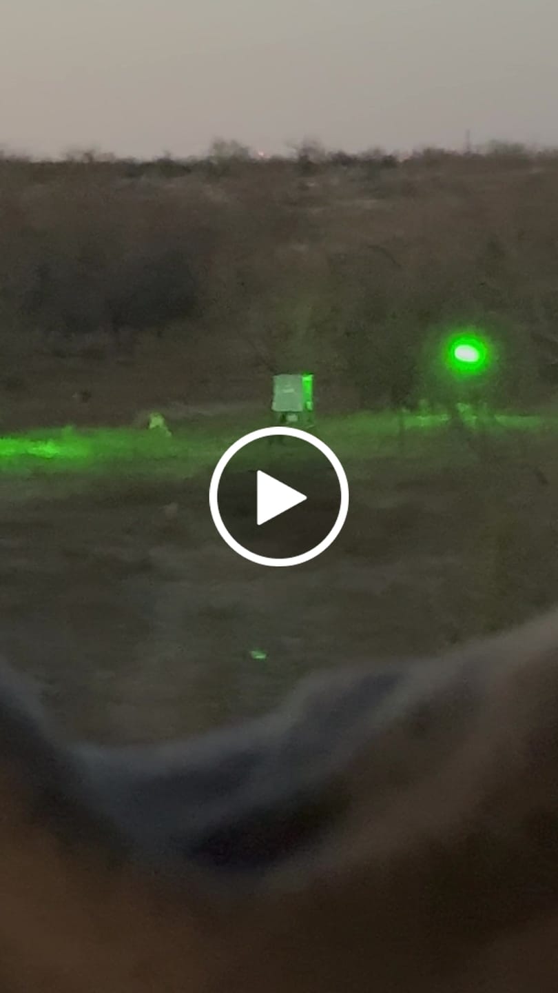 Customer video review of Powereful Solar Green Feeder Light for Hunting-25,000 lumens
