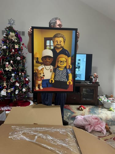 Customer photo review of Personalized Canvas - Portrait in Block-Style