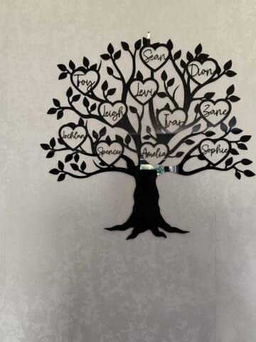 Customer photo review of Personalised Family Tree Wall Art