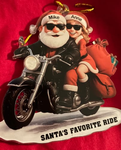 Customer photo review of Personalized Acrylic Motorcycle Couple Decoration - Christmas Tree Decorations Perfect For Motorcycle Rider