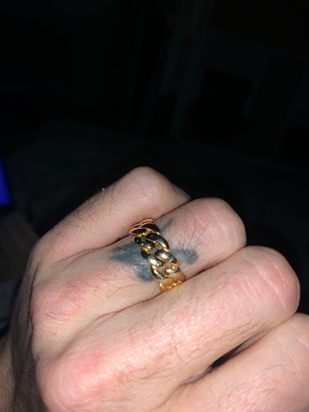Customer photo review of Cuban Link Ring Gold