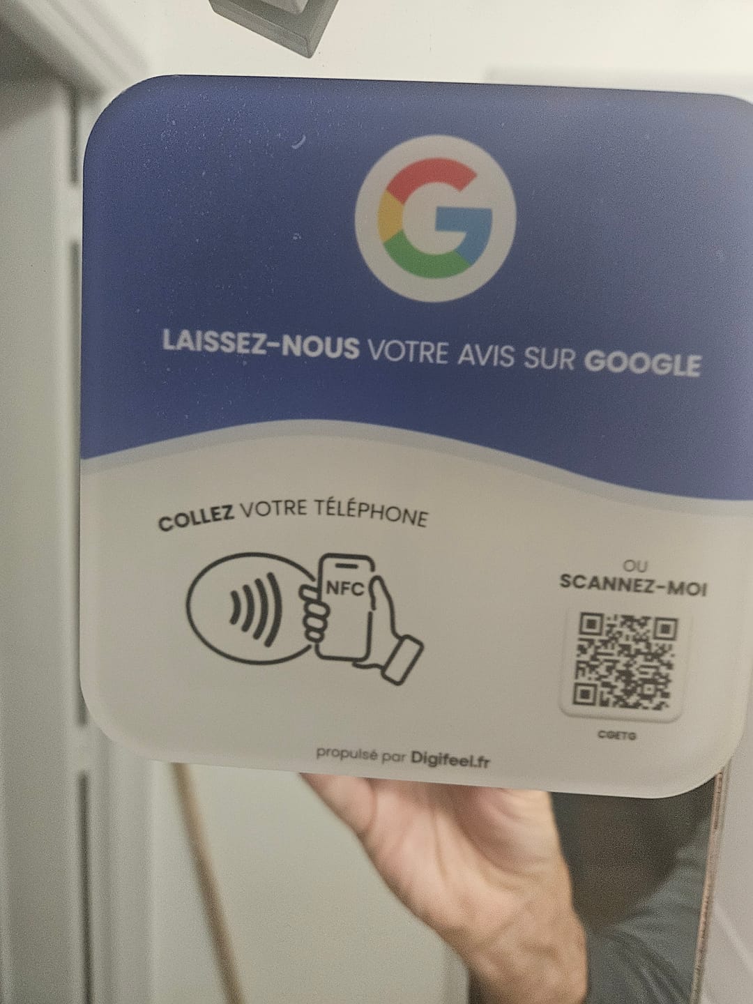Customer photo review of Plaque Avis Google