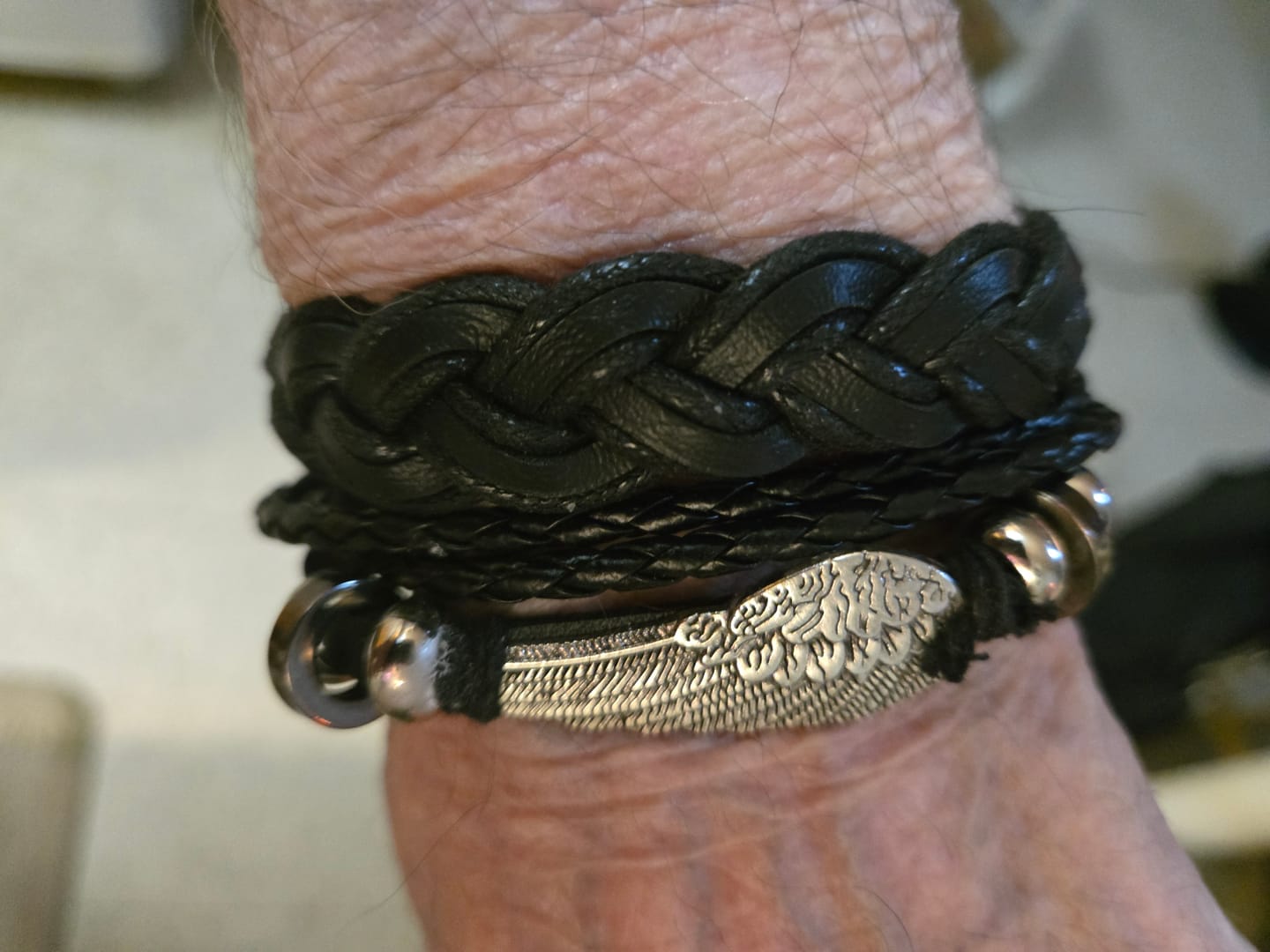 Customer photo review of Valkyrie's Wing - High Quality Leather Bracelet