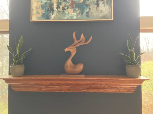 Customer photo review of Deer Wood Sculpture #WA133