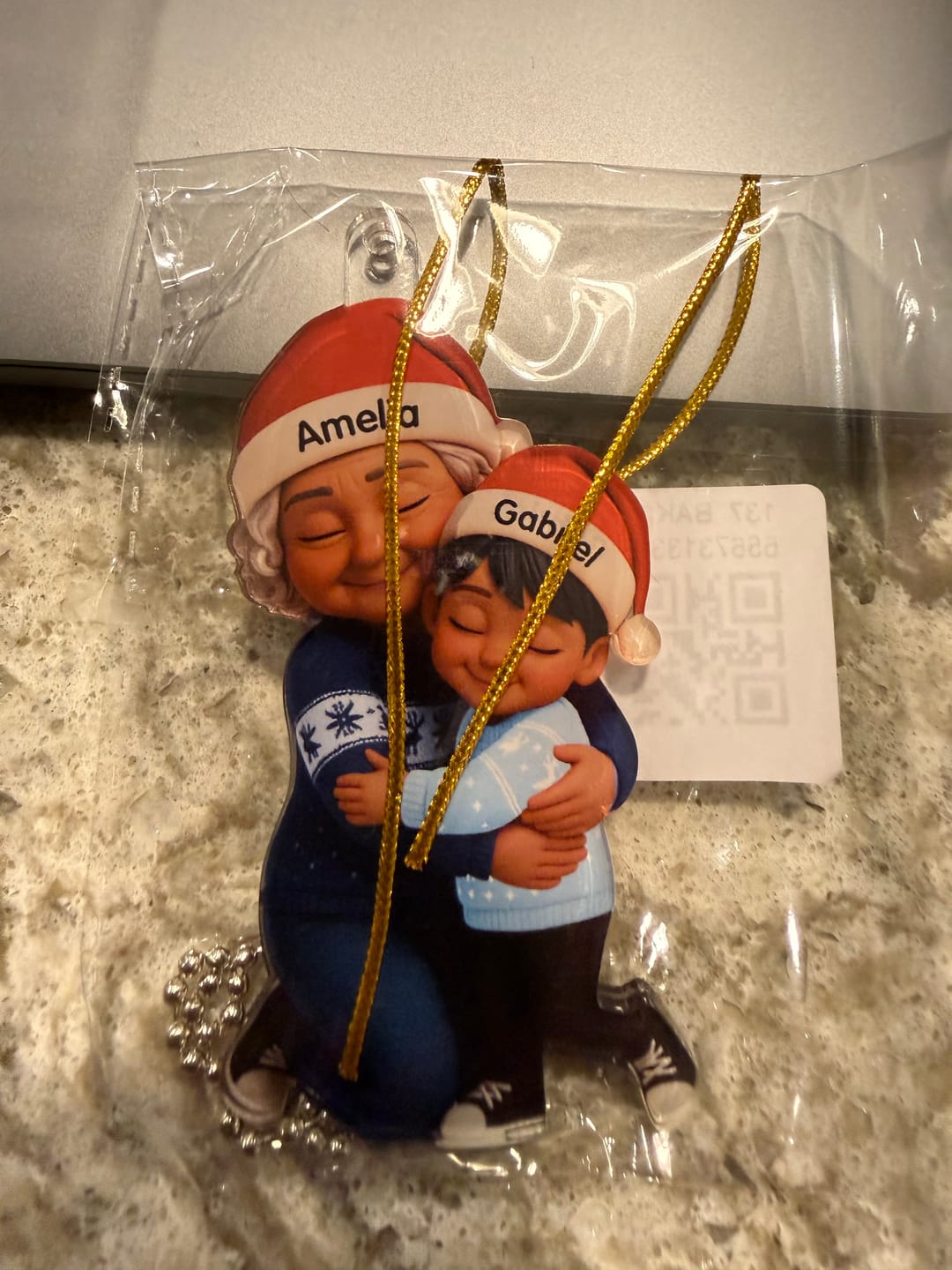 Customer photo review of Grandma Hugging Grandkids - Personalized Acrylic Ornament - Heartwarming Christmas Gift for Grandma, Grandkids