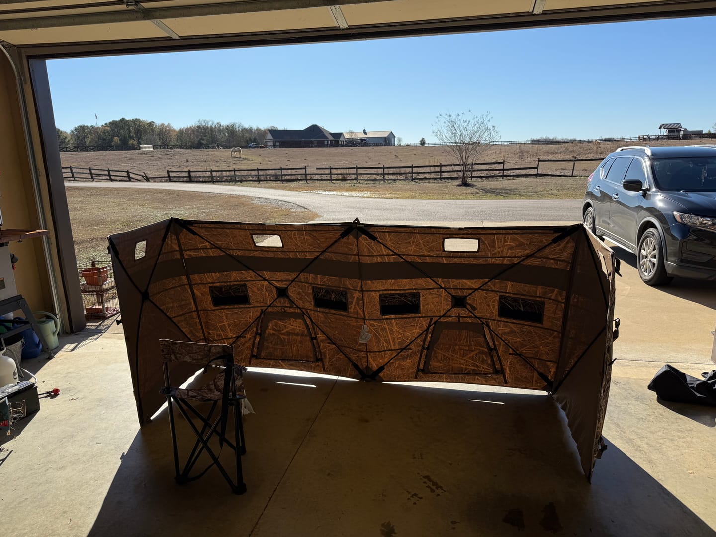 Customer photo review of Modular Panel Hunting Blind | A-Frame Pop Up Duck & Goose Blinds | Portable 3-4 Person Waterfowl Ground Blind Camo