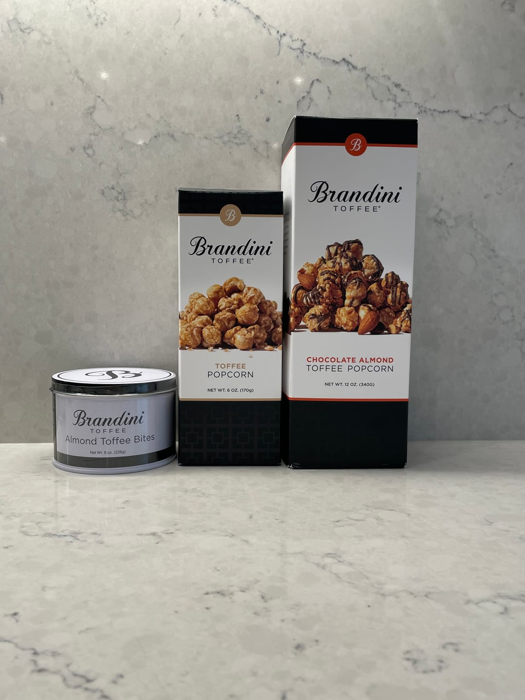 Customer photo review of 1/2 LB Tin Almond Toffee Bites