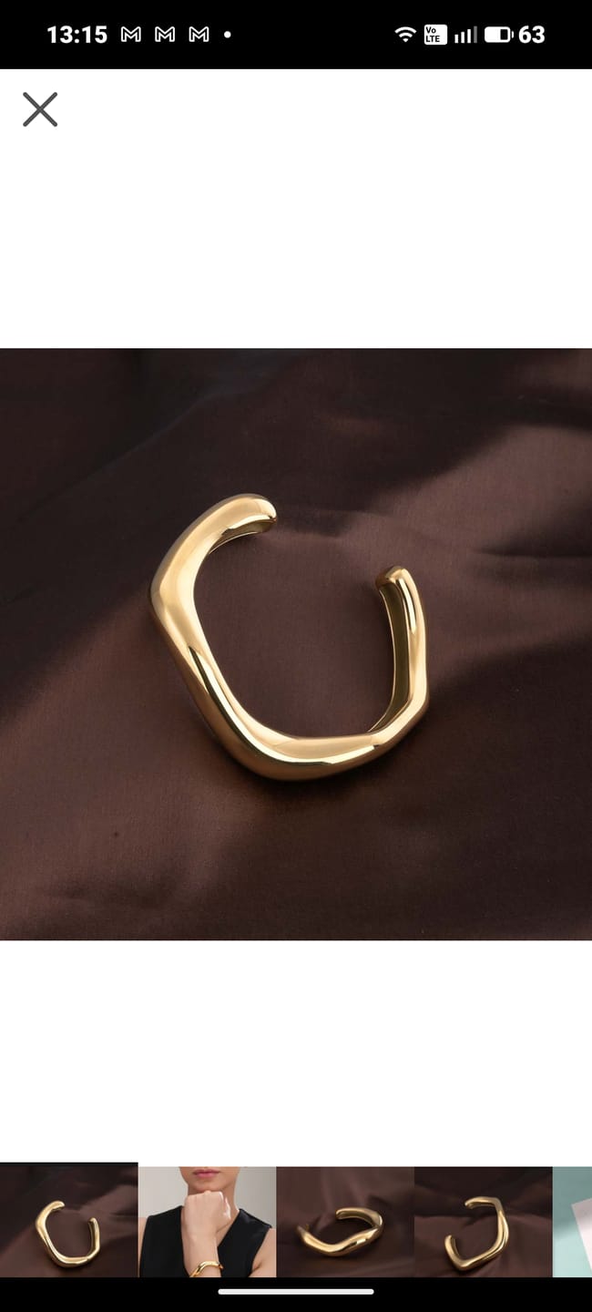 Customer photo review of Curved Chic Gold Bracelet