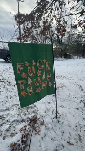 Customer photo review of Subtle F*ck Trump Christmas Cookie Garden Flag