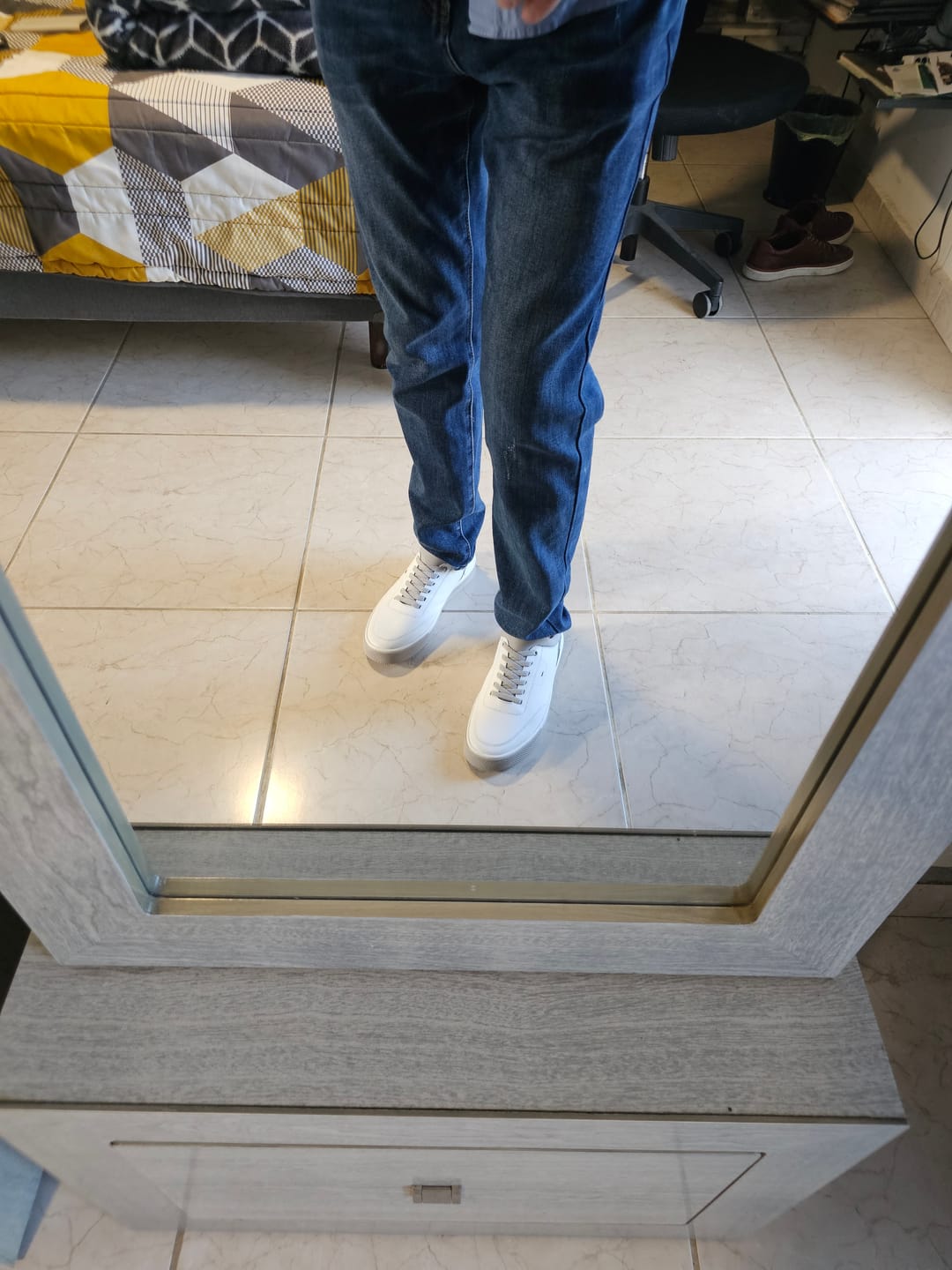 Customer photo review of SNEAKER CASUAL AGUJETA ELÁSTICA PIEL BLANCO