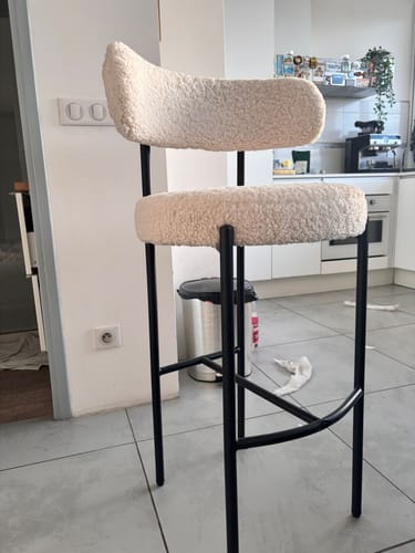 Customer photo review of LARS - Lot de 2 tabourets de bar en métal et bouclettes blanches