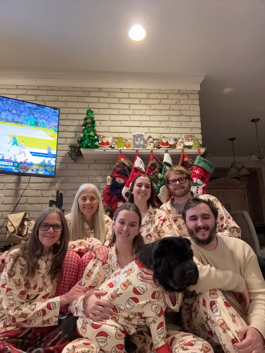 Customer photo review of Christmas Pajama Top -  Santa and Rudolph