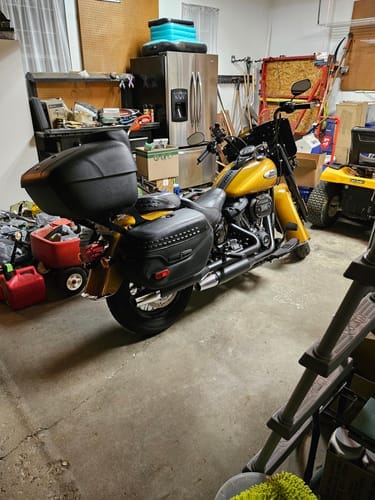Customer photo review of 44L - Premium Extra Large Leather Wrapped Hard Motorcycle Trunk