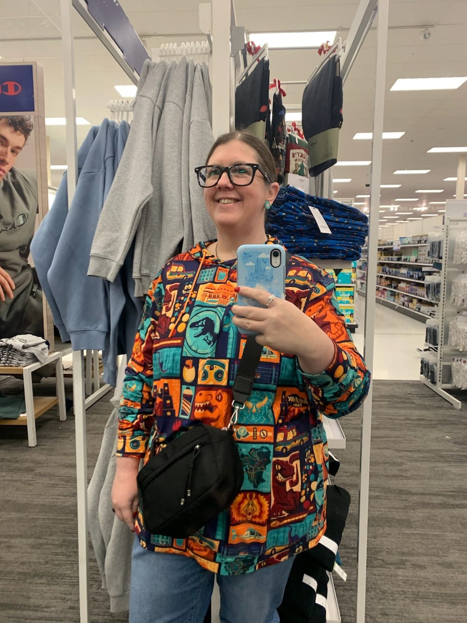 Customer photo review of Jurassic Park "Tiki Finds a Way" – Performance Hoodie