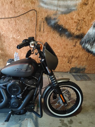 Customer photo review of HR3 Industrial Gray Denim / Black Denim Headlight Fairing & Windshield Fit For Harley Softail FXBB FXLR 2018-2025