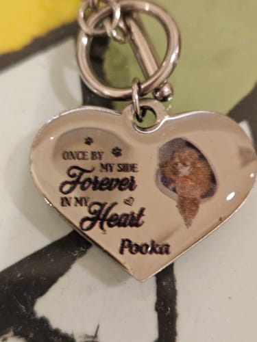 Customer photo review of Personalized Engraved Heart Bracelet I'm Always With You - Memorial Gift For Dog/Pet Lovers