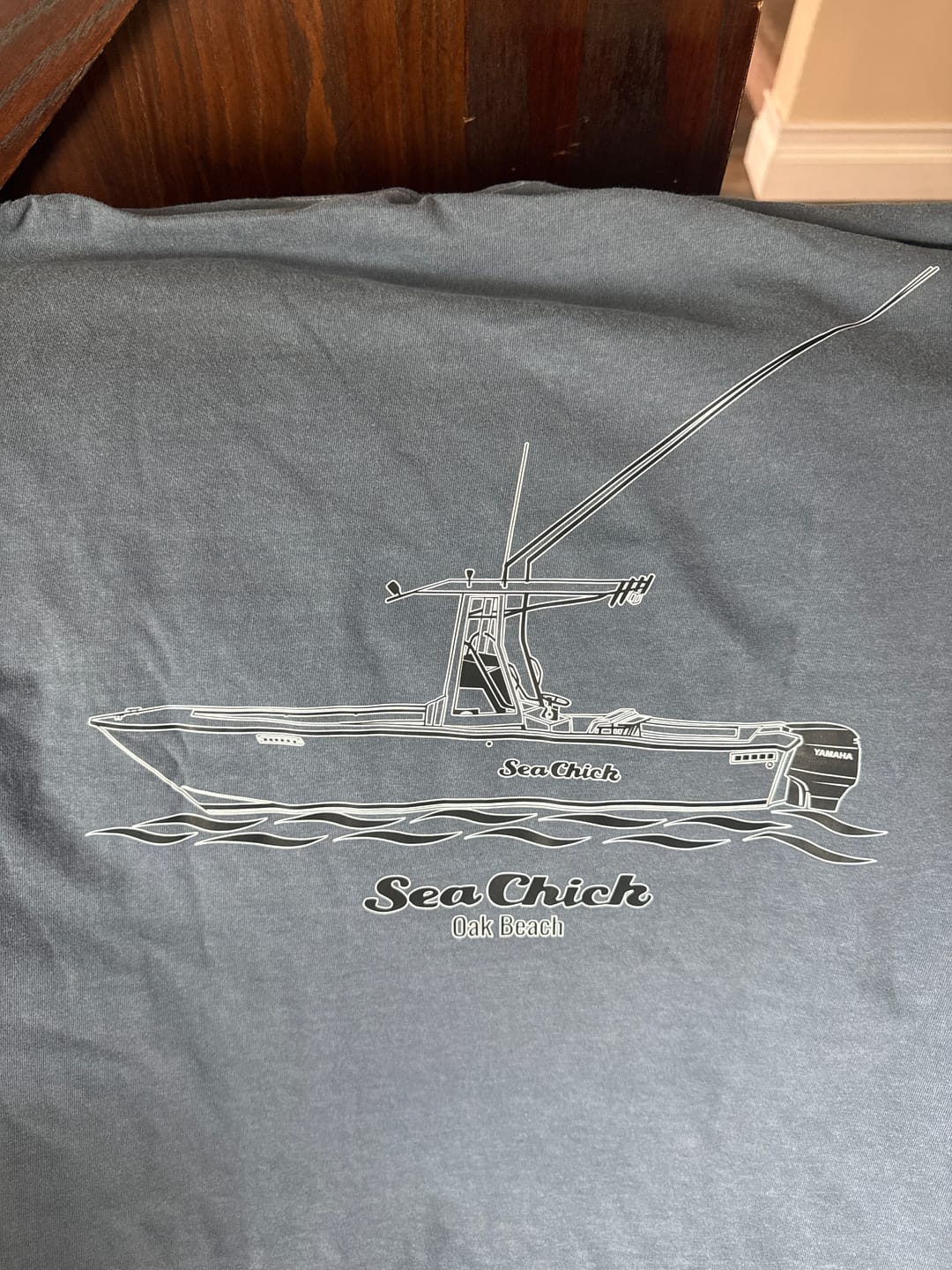 Customer photo review of Custom Boat T-Shirts - With Front Pocket