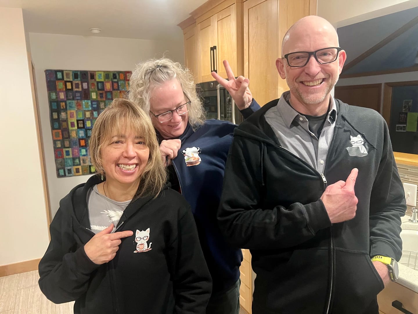 Customer photo review of Nerd Meow-ffee Zip Hoodie