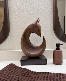 Customer photo review of Fox Wood Sculpture #WA084